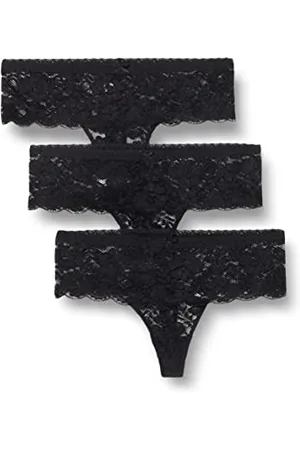 IRIS & LILLY Stringi damskie, zestaw 3 sztuk, czarne, 38