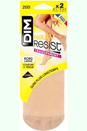 Dim Beauty Resist Przezroczyste pończochy kolanowe, 2 pary, jednokolorowe, damskie – talia Unique, , rozmiar uniwersalny