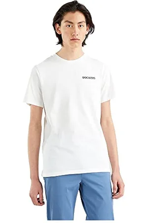 Dockers T-shirt męski z logo, Biały papier + sztyft, S