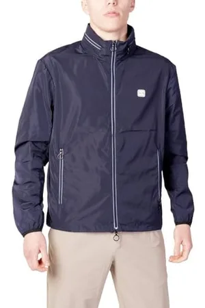 Armani Exchange Męska lekka kurtka zapinana na zamek błyskawiczny, wiatroszczelna, granatowa, rozmiar XXL, granatowy blezer, XXL