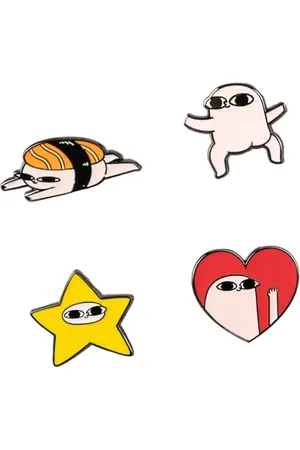 Grupo Erik Set Of 4 Pins - | Enamel Pins, Cute Pin Badges | Cute Stuff, Cute Gifts Under 10 Pounds, Funny Gifts For Friends, Kawaii Accessories