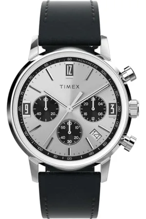 Timex Męski zegarek chronograf ze skórzaną bransoletką Marlin, , Pasek