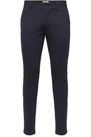 Only & Sons Męskie spodnie chinosy ONSMARK 0209 - Slim Fit - Olive W27-W38 Stretch, , 30W / 32L