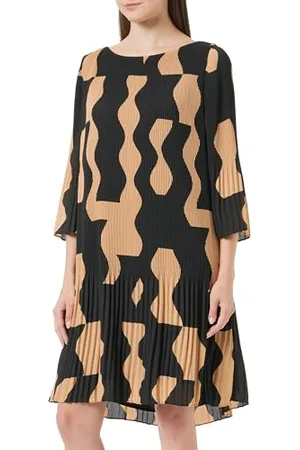 QS by s.Oliver Black Label damska plisowana sukienka, krótka, czarna, 34, , 34