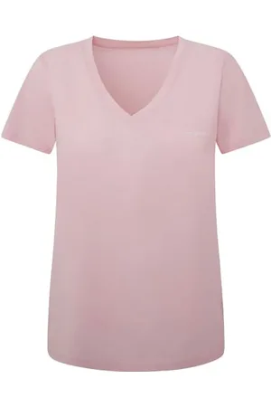 Pepe Jeans Damska koszulka Lorette z dekoltem w serek, różowa (różowa), S, , S
