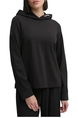 Calvin Klein Jeans Damska bluza z kapturem LOGO ELASTIC MILANO J20J224722, czarna (Ck Black), S, , S