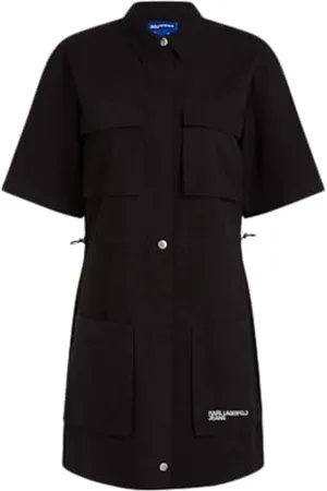 Karl Lagerfeld Utility Dress, Black, XL, , XL