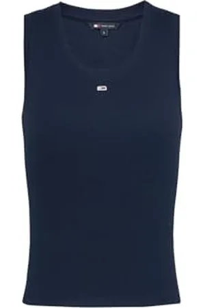 Tommy Hilfiger Damskie TJW ESSENTIAL RIB TANK EXT Inne T-shirty, Niebieskie, 5XL, , 5XL (Duże Rozmiary)