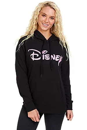 Disney Damska bluza z kapturem z jednolitym logo, czarna (czarna, czarna), rozmiar 10 UK, , 36