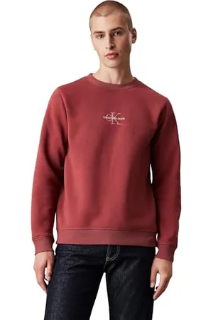 Calvin Klein Jeans Męska bluza z okrągłym dekoltem MONOLOGO J30J325630, fioletowy, M, , M