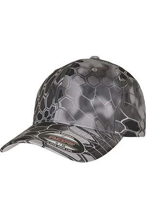 Flexfit Yupoong czapka baseballowa unisex z licencjonowanym wzorem kamuflażowym Kryptek, elastyczna taśma wewnętrzna, sportowa dopasowana czapka, rozmiar S/M lub L/XL (obwód głowy 54-61 cm), , S-M