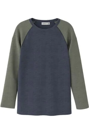 NAME IT Chłopięca Nkmwang Wool Needle Ls Top Solid koszulka z długim rękawem, , 134-140