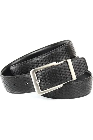 Anthoni Crown Męski pas dwustronny pleciony w kolorze czarnym WE1NNW10SC pasek, 95, , 95