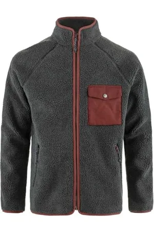 Fjällräven Męskie Vardag Bateria polarowa, Ciemnoszary/Maroon, XXL, , XXL