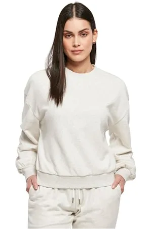 Urban classics Damska bluza oversize z okrągłym dekoltem, jasnoszara, XL, , XL