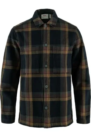 Fjällräven FJALLRAVEN 12600226-555-265 pojedynczy flanelowy sweter M męski t-shirt ciemny granatowy brązowy rozmiar XS, , XS