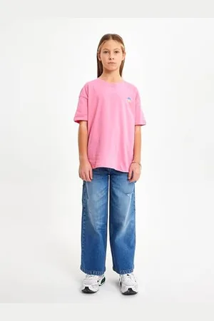 LTB Jeans Dziewczęcy T-shirt Lanede Pull-On T Shirt z nadrukiem krótki rękaw dekolt w kształcie litery U ze 100% bawełny w kolorze różowym - rozmiar 152 cm, , 152 cm