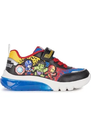 Geox J CIBERDRON Boy E Sneakers, Black/Royal, 35 EU, , 35 EU