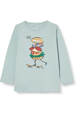 NAME IT Baby Boys NMMKARLON LS TOP Box koszulka z długim rękawem, niebieska surf, 86