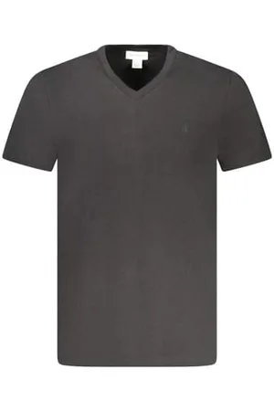 Calvin Klein CK JEANS Męska koszulka SS SMOOTH CTTN SOLID VNECK LV040HM298, czarna (czarna), XL, , XL