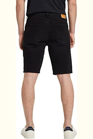 ESPRIT Edc by Męskie szorty jeansowe 993CC2C302, 911/czarny ciemny zmywalny, standardowy, , Rozmiar uniwersalny
