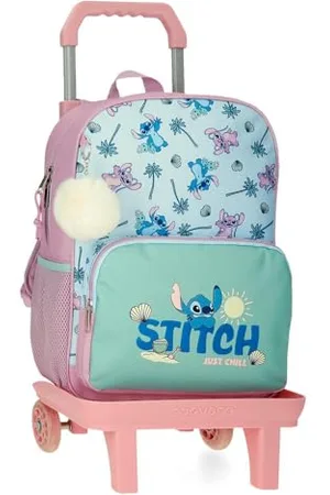 Disney Stitch Just Chill Plecak Szkolny z Wózkiem 30x38x12 cm Poliester by Joumma Bags, , Talla única, plecak szkolny na kółkach
