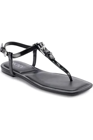 DKNY DATTO Thong płaskie sandały damskie, czarne, rozmiar 38,5 EU, , 38.5 EU