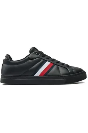 Tommy Hilfiger Męskie trampki ICON Court LTH Stripes (FM0FM05163) Low Top, czarne , 45 EU, , 46 EU