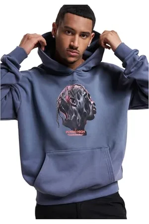 Mister Tee Męska bluza z kapturem Flying High Heavy Oversize Hoody Vintage Blue 3XL, Styl vintage., 3XL
