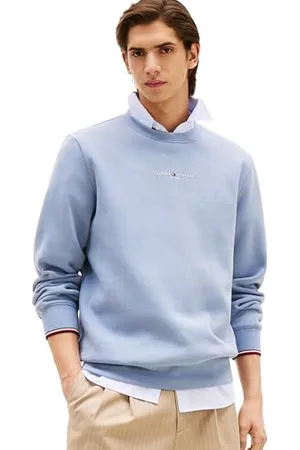 Tommy Hilfiger Męska bluza z małym logo Tommy CreWNECK MW0MW37471, niebieska (Brisk Blue), L, , L