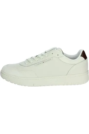 Tommy Hilfiger Męski TH BASKET CORE LTH MIX Low Top, BEŻOWY (Alabaster), 11 UK, , 46 EU