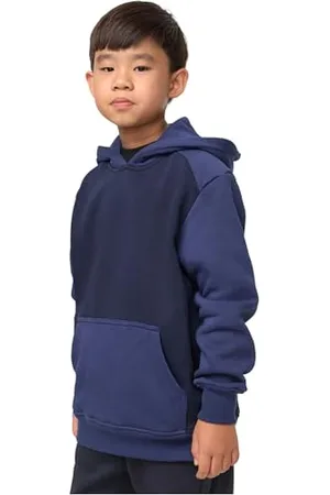 Urban classics Chłopięcy Boys 2-Tone Fake Raglan Hoody bluza z kapturem, granatowa/ciemnoniebieska, 134/140