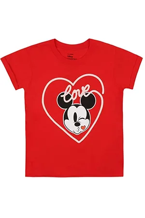 Disney Koszulka dziewczęca Mickey Love Kiss, , 12-14 Lata