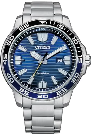 Citizen Męski analogowy zegarek Eco-Drive z bransoletką ze stali nierdzewnej, , Einheitsgröße, Sportowy