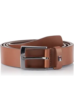 Tommy Hilfiger Męski ADAN nowy skórzany pasek 3.5 EXT, jasnobrązowy, 80, , 80