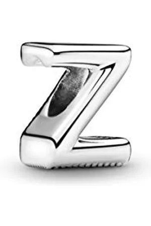 PANDORA Moments Buchstabe Z - wendbares Alphabet-Charm aus Sterling-Silber mit geprägten Herzen und Perlen an der Rückseite, kompatibel mit Armbändern aus der Moments Kollektion
