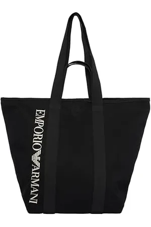Emporio Armani Unisex Logo torba plażowa na zakupy czarna, , Rozmiar uniwersalny