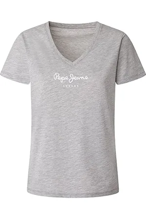 Pepe Jeans Damska koszulka z dekoltem w serek Wendy, Szary (szary Marl), XS