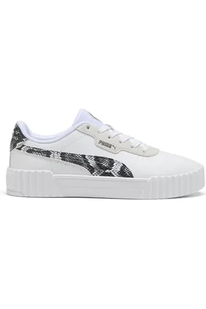 PUMA Damskie trampki Carina 3.0 Snake Chic, biało-szare postarzane srebro, 40 EU, Biały Vapor Gray postarzane srebro, 41 EU