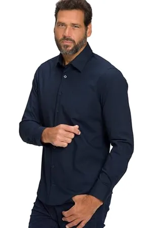 JP 1880 Męska koszula Flexnamic, Kent, MBF, granatowa, XXL, , XXL
