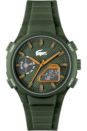Lacoste Analogowo-cyfrowy wielofunkcyjny zegarek kwarcowy dla mężczyzn Kolekcja LC33 z zieloną silikonową bransoletką - 2011367