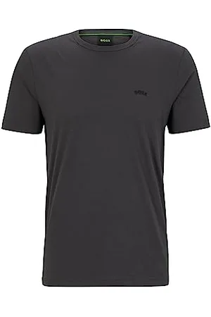 HUGO BOSS Męski T-shirt Curved Regular-Fit z bawełny ekologicznej z logo, , XL