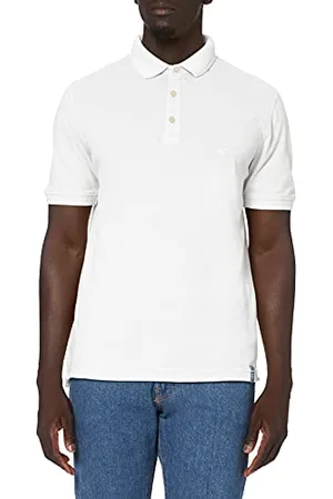 Camel Active Męska Koszulka Polo 4094613P09 z Rękawami, Biały, S