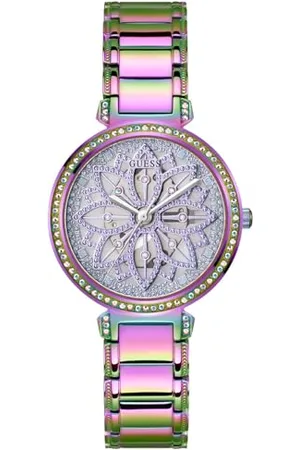 Guess Damski zegarek 36 mm - opalizująca bransoletka lawendowa tarcza opalizująca obudowa, , GW0528L4-AMZUK