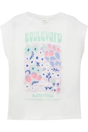 QS by s.Oliver T-shirt z brokatowym nadrukiem w kształcie litery V, , 128-134