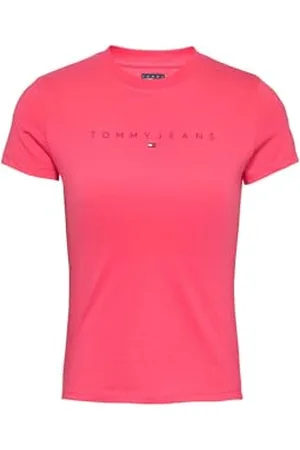Tommy Hilfiger Damska koszulka TJW SLIM TONAL LINEAR TEE EXT S/S T-Shirt, czerwona, S, , S