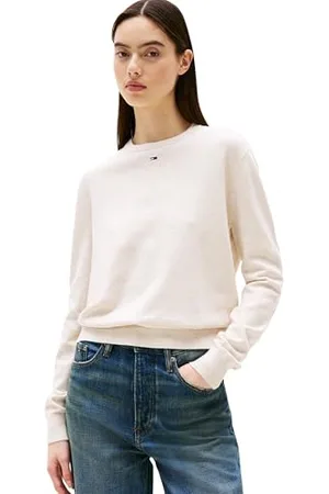 Tommy Hilfiger Damski sweter TJW Essential Crew EXT DW0DW20159 Sweter, Beżowy (Oatmeal HTR), 6XL, , 6XL duze rozmiary