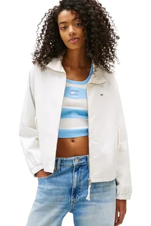 Tommy Hilfiger Damska kurtka TJW REG ZIP COTTON EXT DW0DW20526 Inne kurtki, biała (Ecru), 6XL, , 6XL duże rozmiary