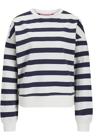 JACK & JONES Jxalfa Stripe Rlx Ls Crew Swt Ln, , S