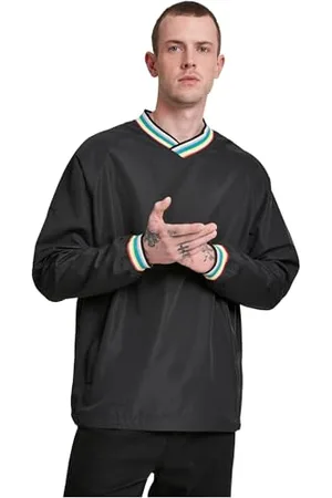 Urban classics Męska kurtka przejściowa Windbreaker Warm Up sweter w stylu kurtki przeciwdeszczowej do zakładania, wielokolorowy (Blk/Multicolor 00562), L